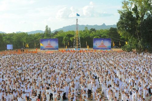 ภาพ No.12007:ประมวลภาพพิธีโปรยทรายและตอกเสาเข็มมงคล "พระมหาเจดีย์ทัตตชีโว"