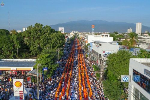 ประมวลภาพตักบาตรพระนานาชาติ 10,000 รูป จ.เชียงใหม่ วันอาทิตย์ 27 ธันวาคม พ.ศ. 2558