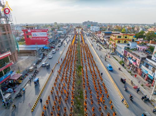 ภาพ No.132054:พิธีต้อนรับ พระ-สามเณร ธรรมยาตรา ในโครงการบรรพชา 1,250 รูป ณ แดนประสูติ สวนลุมพินี ประเทศเนปาล วันที่ 16-17 มีนาคม พ.ศ. 2567