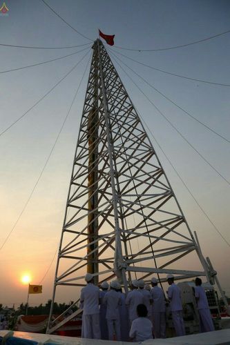 ภาพ No.23180:พิธีตอกเสาเข็มมงคล "มหาสุวรรณรัตนอินทขิล" สถาปนาสร้างอนุสรณ์สถาน มหาวิหารพระมงคลเทพมุนี สถานที่เผยแผ่ธรรมครั้งแรก ที่วัดบางปลา