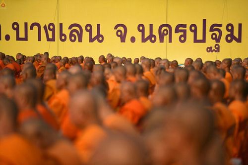 ภาพ No.23212:พิธีตอกเสาเข็มมงคล "มหาสุวรรณรัตนอินทขิล" สถาปนาสร้างอนุสรณ์สถาน มหาวิหารพระมงคลเทพมุนี สถานที่เผยแผ่ธรรมครั้งแรก ที่วัดบางปลา