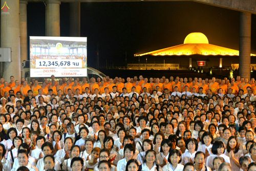 ภาพ No.28088:พิธีปิดแผ่นทองระฆังธรรม เข้าสู่ยุคชาวศิวิไลซ์ และพิธีสวดธัมมจักกัปปวัตนสูตร มุ่งสู่ความสำเร็จ ๑๒,๓๔๕,๖๗๘ จบ