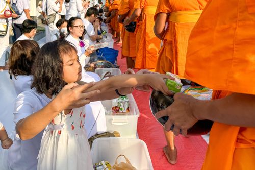 ภาพ No.116210:พิธีตักบาตรพระธรรมยาตรา ณ อนุสรณ์สถานลำดับที่ 4 สถานที่เกิดด้วยกายธรรม วัดโบสถ์(บน) จ.นนทบุรี วันที่ 21 มกราคม พ.ศ. 2567