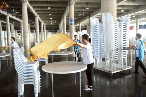 ภาพ No.218646:วันพฤหัสบดีที่ 17 เมษายน พ.ศ. 2568 การเตรียมงานในลานธรรม , สภาธรรมกายสากล , วิหารคด  เพื่องานวันคุ้มครองโลก 22 เมษายน พ.ศ. 2568