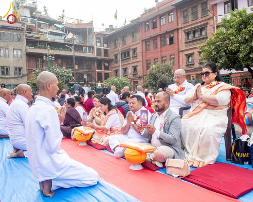 ภาพ No.209735:วันที่ 28 กุมภาพันธ์ พ.ศ.2568 พิธีเปิดโครงการบวชสามเณร พิธีถวายไทยธรรม พิธีขอขมามอบผ้าไตร  ณ เมืองปาตัน ประเทศเนปาล