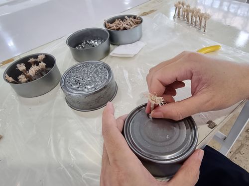 ภาพ No.31190:กิจกรรมงานบุญ ร่วมกันทำไส้เทียนและหล่อเทียนกระป๋อง