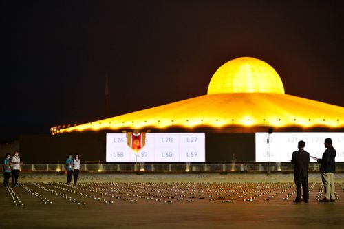 ภาพ No.28925:วันคุ้มครองโลก พิธีจุดประทีปแปรอักษรที่ใหญ่ที่สุดในโลก ถวายเป็นพุทธบูชา ผ่านระบบ ZOOM 