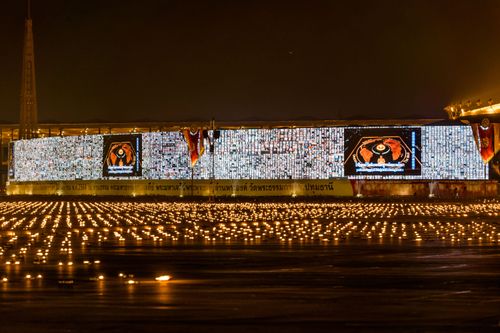 ภาพ No.29048:วันคุ้มครองโลก พิธีจุดประทีปแปรอักษรที่ใหญ่ที่สุดในโลก ถวายเป็นพุทธบูชา ผ่านระบบ ZOOM 