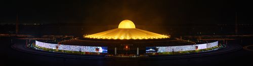 ภาพ No.29224:วันวิสาขบูชา จุดวิสาขประทีปถวายเป็นพุทธบูชา แปรอักษรเป็นภาพพระสัมมาสัมพุทธเจ้า ประสูติ ตรัสรู้ ปรินิพพาน