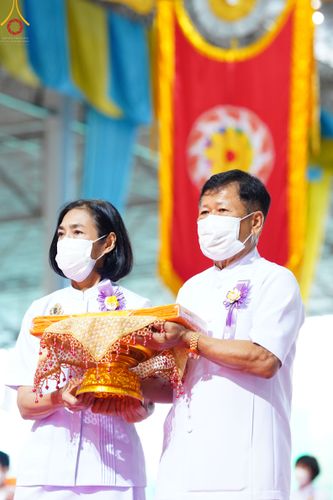 ภาพ No.50384:ประมวลภาพพิธีทอดผ้าป่าสมทบกฐิน ครั้งที่ 1 เนื่องในวันธรรมชัย พุทธศักราช 2565