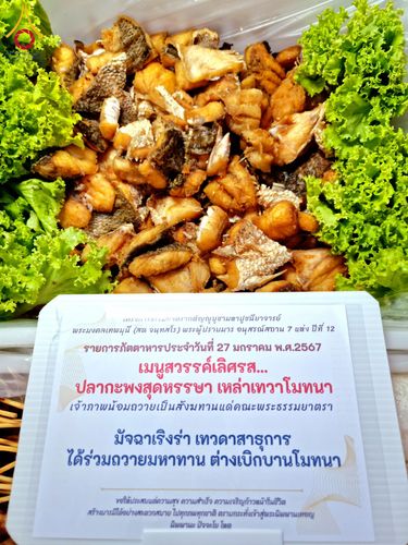 ภาพ No.119090:พิธีถวายภัตตาหารเป็นสังฆทาน แด่คณะพระธรรมยาตรา วันที่ 27 มกราคม พ.ศ. 2567 ณ อนุสรณ์สถานบางปลา จ.นครปฐม