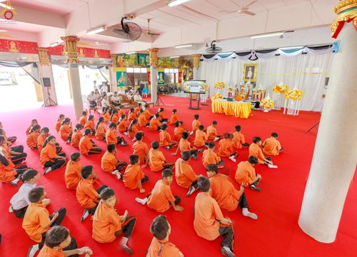 ภาพ No.338469:วันที่ 2-3 กรกฎาคม พ.ศ.2569 โครงการอบรมคุณธรรม จริยธรรมและความดีสากล ประจำปีการศึกษา2569 นักเรียนกว่า 150 คน  ณ วัดราษฎร์บูรณะ (วัดบางปลา) ต.บางปลา อ.บางพลี จ.สมุทรปราการ