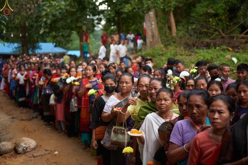 ภาพ No.63490:พิธีถวายและฉลองพระพุทธรูปปางไสยาสน์ขนาด 126 ฟุต ใหญ่ที่สุดในประเทศบังกลาเทศ ณ วัดจูราชารี สาขะ บานา วิหาร รังกามาติ วันที่ 16 พฤศจิกายน พ.ศ. 2565