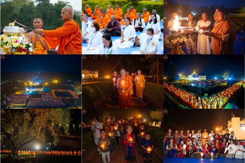 ภาพ No.78179:พิธีจุดประทีปและเวียนประทักษิณถวายเป็นพุทธบูชา ในโครงการบรรพชาสามเณรหมู่ ณ ลุมพินีวัน ประเทศเนปาล  วันที่ 16 มีนาคม พ.ศ. 2566