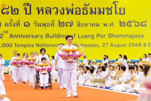 ภาพ No.240869:วันพุธที่ 27 สิงหาคม พ.ศ. 2568 พิธีทอดผ้าป่าเพื่อสร้างอาคาร  82 ปี หลวงพ่อธัมมชโย สมทบกฐินวัดพระธรรมกาย และกฐิน 30,000 วัดทั่วประเทศ ครั้งที่ 1