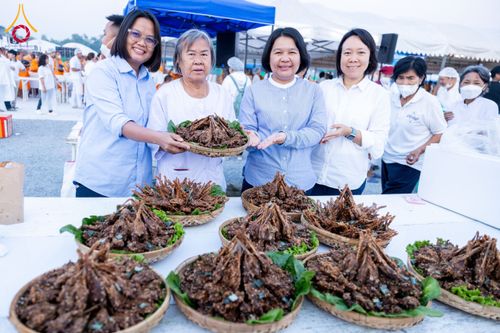 ภาพ No.117408:พิธีถวายภัตตาหารเป็นสังฆทาน แด่คณะพระธรรมยาตรา วันที่ 23 มกราคม พ.ศ. 2567 ณ อนุสรณ์สถานบางปลา อ.บางเลน จ.นครปฐม