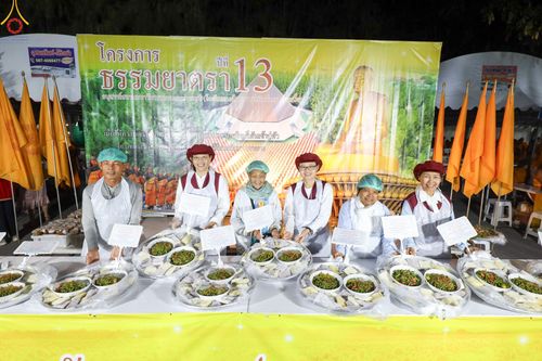 ภาพ No.189946:พิธีถวายภัตตาหารเป็นสังฆทาน แด่พระธรรมยาตรา ณ อนุสรณ์สถานมหาวิหารพระมงคลเทพมุนี (โลตัสแลนด์) อ.สองพี่น้อง จ.สุพรรณบุรี ในโครงการธรรมยาตรา กตัญญูบูชา มหาปูชนียาจารย์ พระมงคลเทพมุนี(สด จนฺทสโร) พระผู้ปราบมาร อนุสรณ์สถาน 7 แห่ง ปีที่ 13 วันที่ 6 มกราคม 2568