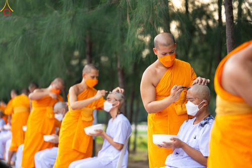 ภาพ No.82599:พิธีตัดปอยผมและปลงผมนาคธรรมทายาท ในโครงการอุปสมบทหมู่ธรรมทายาทพุทธศาสตร์สากล รุ่นที่ 7 (ภาคฤดูฝน) วันอาทิตย์ที่ 11 มิถุนายน พ.ศ. 2566 ณ  วัดพระธรรมกาย