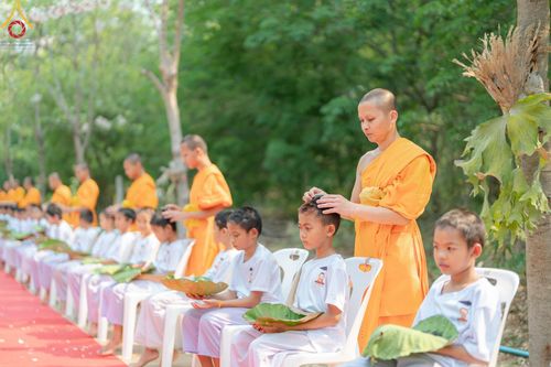 ภาพ No.135048: พิธีบรรพชาสามเณร  พิธีตักบาตรฉลองสามเณรใหม่ วันที่ 1 เมษายน พ.ศ.2567 ในโครงการบรรพชาสามเณรฟื้นฟูพระพุทธศาสนาทั่วไทย ณ ศูนย์ปฏิบัติธรรมแก้วเมืองเลย