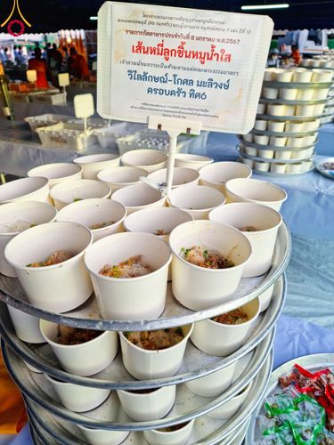 ภาพ No.108142:พิธีถวายภัตตาหารเป็นสังฆทาน แด่คณะพระธรรมยาตราฯ ในโครงการธรรมยาตรากตัญญูบูชา มหาปูชนียาจารย์ พระมงคลเทพมุนี(สด จนฺทสโร) พระผู้ปราบมาร อนุสรณ์สถาน 7 แห่ง ปีที่ 12 วันที่ 8 มกราคม พ.ศ. 2567 ณ อนุสรณ์สถานมหาวิหารพระมงคลเทพมุนี (โลตัสแลนด์) อ.สองพี่น้อง จ.สุ