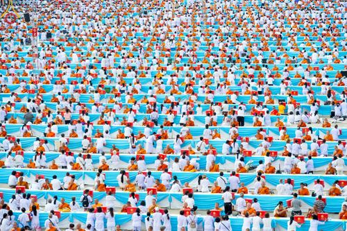 ภาพ No.219632:วันอังคารที่ 22 เมษายน พ.ศ. 2568 พิธีถวายมหาสังฆทานคณะสงฆ์ 40,000 กว่าวัดทั่วประเทศ เนื่องในวันคุ้มครองโลก ณ วัดพระธรรมกาย จ.ปทุมธานี