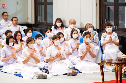 ภาพ No.78582:พิธีต้อนรับสัญญาบัตร พัดยศ ผ้าไตรและถวายมุทิตาสักการะฯ พระครูสิทธิรัตนวิเทศ และ พระครูวิเทศสันติคุณ วันอังคารที่ 28 มีนาคม พ.ศ. 2566 ณ อุโบสถวัดพระธรรมกาย