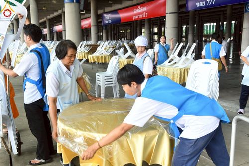 ภาพ No.218637:วันพฤหัสบดีที่ 17 เมษายน พ.ศ. 2568 การเตรียมงานในลานธรรม , สภาธรรมกายสากล , วิหารคด  เพื่องานวันคุ้มครองโลก 22 เมษายน พ.ศ. 2568