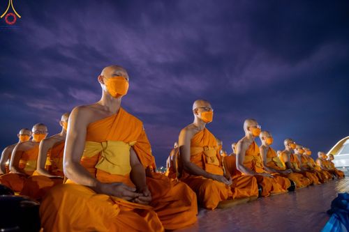 พิธีตักบาตรพระธรรมยาตรา ปีที่ 12 ณ อนุสรณ์สถานลำดับที่ 5 สถานที่เผยแผ่วิชชาธรรมกายครั้งแรก อนุสรณ์สถานบางปลา จ.นครปฐม วันที่ 25 มกราคม พ.ศ. 2567