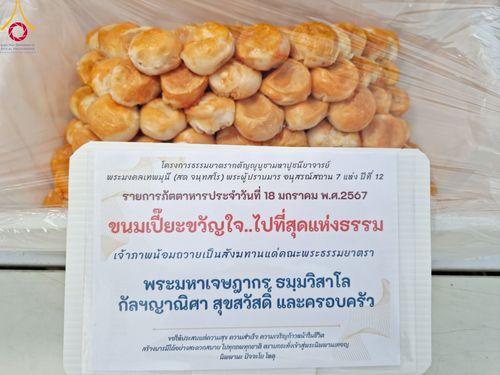 ภาพ No.114564:พิธีถวายภัตตาหารเป็นสังฆทาน แด่คณะพระธรรมยาตรา ปีที่ 12 วันที่ 18 มกราคม พ.ศ. 2567 ณ วัดโบสถ์(บน) บางคูเวียง จ.นนทบุรี