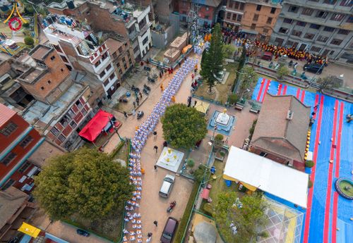 ภาพ No.129838:พิธีตัดปอยผมและแห่นาคธรรมทายาท ในโครงการบรรพชา 1,250 รูป ณ แดนประสูติ สวนลุมพินี ประเทศเนปาล วันที่ 2 มีนาคม พ.ศ. 2567