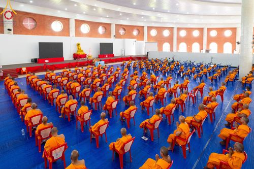 ภาพ No.315217:​วันอาทิตย์ที่ 22 มีนาคม พ.ศ.2569 สามเณรธรรมทายาทเนปาล 500 รูป ฟังธรรม สวดมนต์ ปฏิบัติธรรมร่วมกัน  ณ International Assembly and Meditation Hall Lumbini