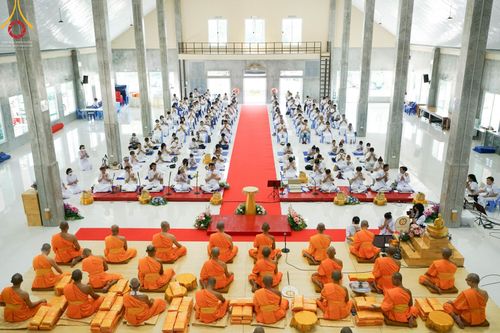 ภาพ No.86040:งานบุญครบรอบ 12 ปี ณ ศูนย์อบรมเยาวชนนครปฐม วันเสาร์ ที่ 19 สิงหาคม พ.ศ. 2566 พิธีทอดผ้าป่าบำรุงศูนย์ และพิธีเจริญพระพุทธมนต์ ฉลองหอฉันคุณยายฯ ประธานสงฆ์  พระมหาคมสัน  ธมฺมาสนฺโน ประธานบุญพิธี กัลฯสุนทรินทร์  จันทนา และคณะเจ้าภาพจังหวัดนครปฐม