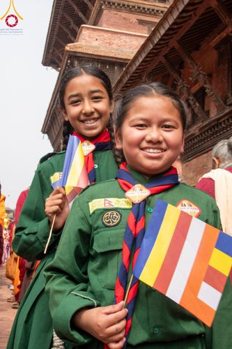 ภาพ No.313480:วันพฤหัสบดีที่ 12 มีนาคม พ.ศ. 2569 ขบวนแห่นาคธรรมทายาทในโครงการบรรพชาสามเณร 500 รูป  จาก นาคบาฮาล (Nagbahal) สู่จัตุรัสปาทัน (Patan Durbar Square) ประเทศเนปาล