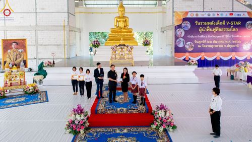 ภาพ No.103775:วันรวมพลังเด็กดี V-Star ผู้นำฟื้นฟูศีลธรรมโลก "รักษ์บวร รักษ์ศีล ๕ จังหวัดปทุมธานี" ปีที่ 5 ปีการศึกษา 2566 ณ วัดสายสุวพรรณ จ.ปทุมธานี วันศุกร์ที่ 22 ธันวาคม พ.ศ. 2566