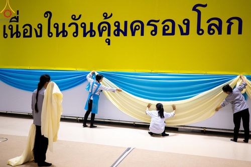 ภาพ No.60821:V.37 ยิ่งกว่าดี เพื่อ 80 ปีของพ่อ ภาพการเตรียมงานของหน่วยงานต่างๆ เพื่อพิธีฉลองอายุวัฒนมงคล 80 ปี หลวงพ่อธัมมชโย และรับถวายมหาสังฆทาน 10,000 กว่าวัดทั่วประเทศ ในวันคุ้มครองโลก วันจันทร์ที่ 22 เมษายน พ.ศ. 2567