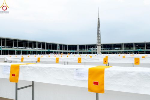 ภาพ No.218363:วันที่ 14-15 เมษายน พ.ศ. 2568 การเตรียมงานเครื่องเสียง , การเตรียมงานติดผ้ารับประเคน , การเตรียมงานเครื่องนอนพระสังฆาธิการ , การเตรียมงานจุดนั่งสาธุชน , การเตรียมงานถุงน้ำถ่วงน้ำหนักโต๊ะ , การเตรียมงานภาชนะฉันภัตตาหาร เพื่องานวันคุ้มครองโลก 22 เมษายน พ.ศ