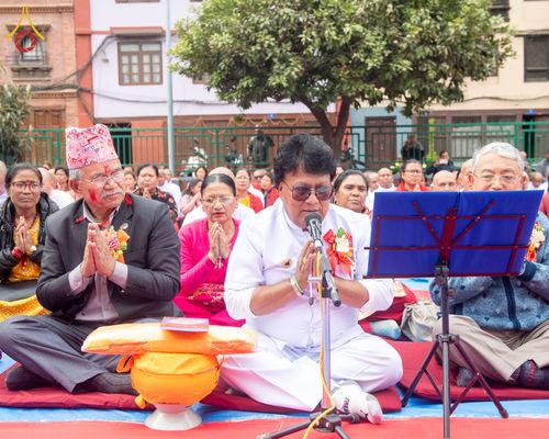 ภาพ No.209751:วันที่ 28 กุมภาพันธ์ พ.ศ.2568 พิธีเปิดโครงการบวชสามเณร พิธีถวายไทยธรรม พิธีขอขมามอบผ้าไตร  ณ เมืองปาตัน ประเทศเนปาล