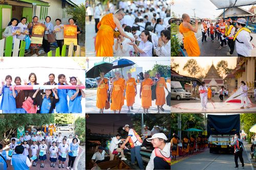 ภาพเบื้องหลังอาสาสมัครรวมใจ ชุดที่ 3 ในโครงการธรรมยาตรา กตัญญูบูชา มหาปูชนียาจารย์ พระมงคลเทพมุนี(สด จนฺทสโร) พระผู้ปราบมาร อนุสรณ์สถาน 7 แห่ง ปีที่ 14
