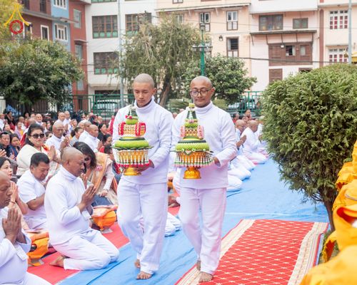 ภาพ No.209741:วันที่ 28 กุมภาพันธ์ พ.ศ.2568 พิธีเปิดโครงการบวชสามเณร พิธีถวายไทยธรรม พิธีขอขมามอบผ้าไตร  ณ เมืองปาตัน ประเทศเนปาล