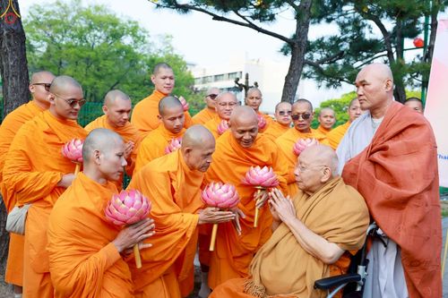 ภาพ No.229529:วันเสาร์ที่ 26 เมษายน พ.ศ. 2568 คณะพระภิกษุสามเณรในโครงการบรรพชาหมู่ 81 รูป  วัดภาวนาโซล ประเทศเกาหลีใต้ ได้ร่วมกับคณะสาธุชนคนไทยในเกาหลีใต้  ร่วมกันเดินขบวนอัญเชิญโคมดอกบัว  เพื่อบูชาแด่องค์สมเด็จพระสัมมาสัมพุทธเจ้า  ในงานเทศกาลวิสาขบูชานานาชาติ ประจำปี