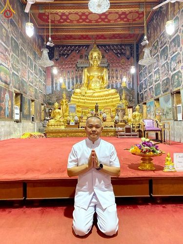 ภาพ No.223257:วันที่ 2 -10 พฤษภาคม พ.ศ. 2568 พิธีตัดปอยผม ปลงผม พิธีขอขมาลาอุปสมบทอุทิศชีวิต ของอุบาสก พิสิทธิ์ หมื่นแกล้ว  ณ วัดพระธรรมกาย