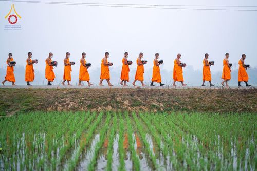 ภาพ No.76363:คณะสงฆ์และสามเณรบิณฑบาต ประเทศบังกลาเทศ วันที่ 11 กุมภาพันธ์ พ.ศ. 2566