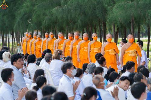 ภาพ No.82575:พิธีตัดปอยผมและปลงผมนาคธรรมทายาท ในโครงการอุปสมบทหมู่ธรรมทายาทพุทธศาสตร์สากล รุ่นที่ 7 (ภาคฤดูฝน) วันอาทิตย์ที่ 11 มิถุนายน พ.ศ. 2566 ณ  วัดพระธรรมกาย