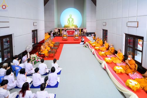 ภาพ No.78586:พิธีต้อนรับสัญญาบัตร พัดยศ ผ้าไตรและถวายมุทิตาสักการะฯ พระครูสิทธิรัตนวิเทศ และ พระครูวิเทศสันติคุณ วันอังคารที่ 28 มีนาคม พ.ศ. 2566 ณ อุโบสถวัดพระธรรมกาย