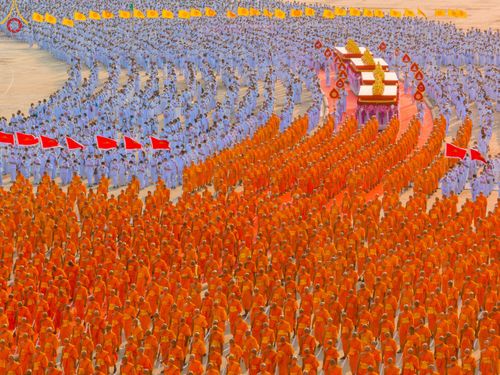 ภาพ No.79053:พิธีอัญเชิญองค์พระบรมพุทธเจ้า 24 องค์ เวียนประทักษิณรอบพระมหาธรรมกายเจดีย์ ณ วัดพระธรรมกาย  วันที่ 2 เมษายน พ.ศ. 2566