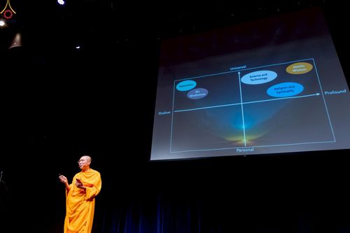 ภาพ No.249800:วันอาทิตย์ที่ 28 กันยายน พ.ศ. 2568 การปฏิบัติธรรมบูชาธรรม 108 ปี แห่งการบรรลุธรรมของหลวงปู่วัดปากน้ำ ได้จุดประทีปสันติภาพไปทั่วโลก และได้ร่วมเสวนาทางปัญญา เพื่อการขยายพระพุทธศาสนาวิชชาธรรมกายไปทั่วโลก  ในงาน HTC Newyork USA