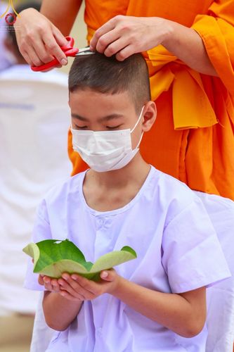 ภาพ No.43866:ประมวลภาพพิธีปลงผมธรรมทายาท ในโครงการบรรพชาสามเณรฟื้นฟูพระพุทธศาสนาทั่วไทย ณ ศูนย์อบรมเยาวชนกาญจนบุรี