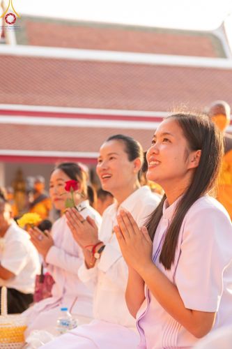 ภาพ No.110607:พิธีต้อนรับพระธรรมยาตรา ในโครงการธรรมยาตรากตัญญูบูชา มหาปูชนียาจารย์ พระมงคลเทพมุนี(สด จนฺทสโร) พระผู้ปราบมาร อนุสรณ์สถาน 7 แห่ง ปีที่ 12 วันที่ 11 มกราคม พ.ศ. 2567 ณ อนุสรณ์สถานลำดับที่ 3 สถานที่เกิดใหม่ในเพศสมณะ วัดสองพี่น้อง จ.สุพรรณบุรี