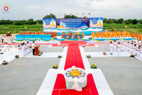 ภาพ No.346633:วันอาทิตย์ที่ 30 สิงหาคม พ.ศ.2569 พิธีทอดผ้าป่า สวดธรรมจักรกัปปวัตนสูตรกลั่นแผ่นดินโปรยรัตนชาติ  สถาปนาองค์พระเจดีย์เพื่อสร้างสันติภาพโลก  ณ ศูนย์ปฏิบัติธรรมพนมสารคาม (เพชรตะวัน) จังหวัดฉะเชิงเทรา