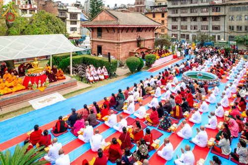 ภาพ No.209746:วันที่ 28 กุมภาพันธ์ พ.ศ.2568 พิธีเปิดโครงการบวชสามเณร พิธีถวายไทยธรรม พิธีขอขมามอบผ้าไตร  ณ เมืองปาตัน ประเทศเนปาล